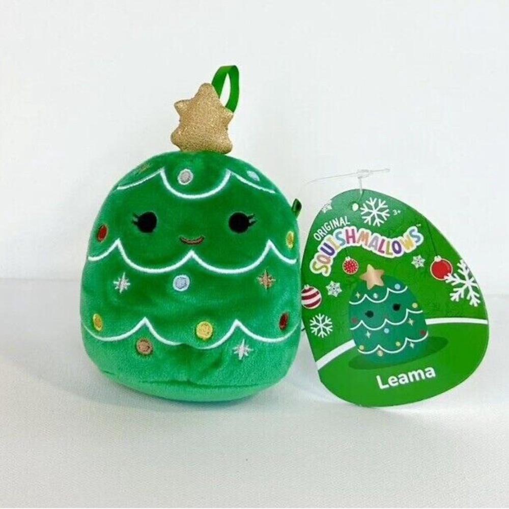Squishmallows Leama the Green Christmas Tree with Gold Star Ornament NWT